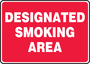 Accuform Signs® 10" X 14" White/Red Aluminum Safety Sign "DESIGNATED SMOKING AREA"