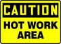 Accuform Signs® 10" X 14" Black/Yellow Plastic Safety Sign "CAUTION HOT WORK AREA"