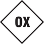 Accuform Signs® 4 1/4" X 4 1/4" Black/Clear Polyester NFPA Placard "OX"