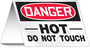 Accuform Signs® 5" X 7" Red/Black/White Aluminum Safety Sign "DANGER HOT DO NOT TOUCH"