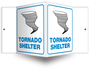 Accuform Signs® 6" X 5" Blue/Black/White Plastic Projection™ 3D Projection Sign "TORNADO SHELTER"