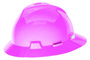 MSA Pink V-Gard® Polyethylene Full Brim Hard Hat With Ratchet/4 Point Ratchet Suspension