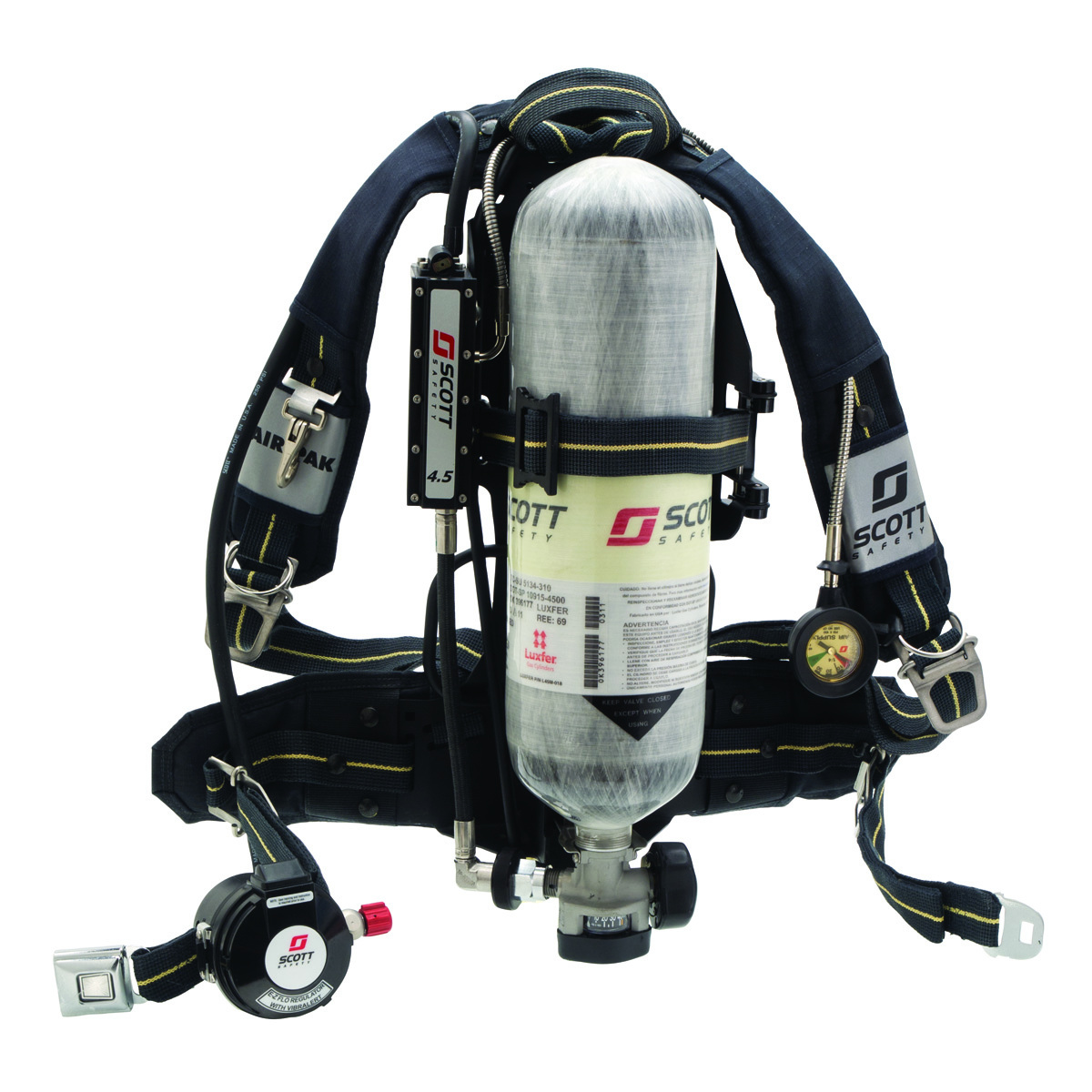 Scott Safety SCBA 4500 psi Guage with rubber housing boot 