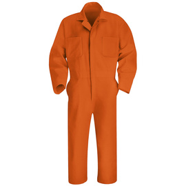 Red Kap® Medium/Regular Orange 7.25 Ounce 65% Polyester/35% Combed Coveralls With Zipper Closure