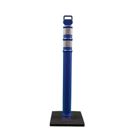 Cortina Safety Products 45" Blue HDPE And Recycled Rubber EZ Grab Delineator Post