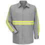 Bulwark 3X/Regular Gray Red Kap® 6 Ounce 100% Cotton Long Sleeve Shirt With Button Closure