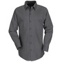 Bulwark Large/Regular Charcoal Red Kap® 4.25 Ounce 65% Polyester/35% Cotton Long Sleeve Shirt With Button Closure