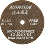 Norton® 3" X .035" X 1/4" Gemini® Medium Grit Aluminum Oxide Portable Type 01/41 Small Diameter Cut Off Wheel