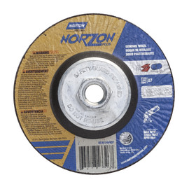Norton® 6" X 1/8" X 5/8" - 11 NorZon Plus® Extra Coarse Grit Ceramic Alumina Type 27 Depressed Center Combination Wheel