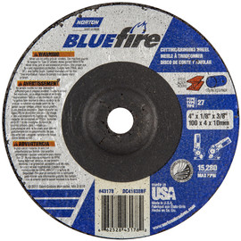 Norton® 4" X 1/8" X 3/8" BlueFire® Extra Coarse Grit Zirconia Alumina Type 27 Depressed Center Combination Wheel