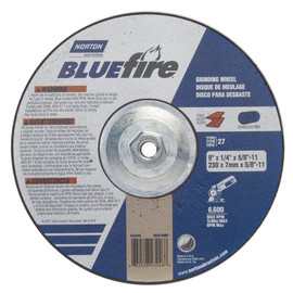 Norton® 9" X 1/4" X 5/8" - 11 BlueFire® Extra Coarse Grit Zirconia Alumina Type 27 Depressed Center Grinding Wheel