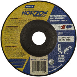 Norton® 5" X 1/8" X 7/8" NorZon Plus® Extra Coarse Grit Ceramic Alumina Type 27 Depressed Center Combination Wheel