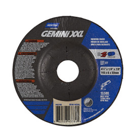Norton® 4 1/2" X 1/4" X 7/8" Gemini® XXL Extra Coarse Grit Aluminum Oxide Type 27 Depressed Center Grinding Wheel