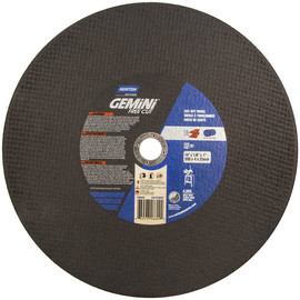 Norton® 14" X 1/8" X 1" Gemini®/FreeCut™ Extra Coarse Grit Aluminum Oxide Type 01/41 Stationary Saw Cut Off Wheel