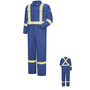 Bulwark® 52 Regular Royal Blue Modacrylic/Lyocell/Aramid Water Repellent Flame Resistant Coveralls With Zipper Closure And Reflective Trim