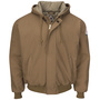 Bulwark® Small| Regular Brown Cotton Duck Flame Resistant Jacket With Quilted Lining And Zipper Front Closure