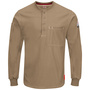Bulwark® 3X Regular Khaki Westex G2™ fabrics by Milliken®/Cotton |Polyester Flame Resistant Henley Shirt With Button Front Closure