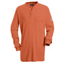 Bulwark® Medium Regular Orange EXCEL FR® Interlock FR Cotton Flame Resistant Long Sleeve Henley With Button Front Closure