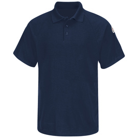 Bulwark® 2X Regular Navy Blue Swiss Pique/Modacrylic/Lyocell/Aramid Flame Resistant Polo With Button Front Closure