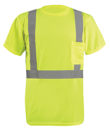 RADNOR™ Large Hi-Viz Yellow Wicking Birdseye Polyester Lightweight T-Shirt With 2