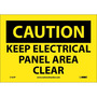 NMC™ 10" X 7" Yellow .0045" Vinyl Electrical Sign "CAUTION KEEP ELECTRICAL PANEL AREA CLEAR"