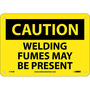 NMC™ 7" X 10" Yellow .05" Plastic Chemicals And Hazardous Material Sign "CAUTION WELDING FUMES MAY BE PRESENT"