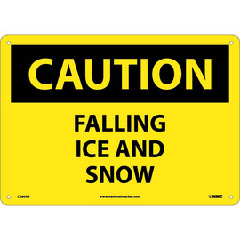 NMC™ 10" X 14" Yellow .05" Plastic Caution Sign "CAUTION FALLING ICE AND SNOW"