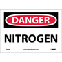 NMC™ 7" X 10" White .0045" Vinyl Chemicals And Hazardous Material Sign "DANGER NITROGEN"