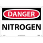 NMC™ 10" X 14" White .05" Plastic Chemicals And Hazardous Material Sign "DANGER NITROGEN"