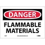 NMC™ 7" X 10" White .0045" Vinyl Chemicals And Hazardous Material Sign "DANGER FLAMMABLE MATERIALS"