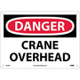 NMC™ 10" X 14" White .04" Aluminum Machine And Operational Sign "DANGER CRANE OVERHEAD"