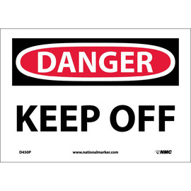 NMC™ 7" X 10" White .0045" Vinyl Machine And Operational Sign "DANGER KEEP OFF"