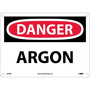 NMC™ 10" X 14" White .05" Plastic Chemicals And Hazardous Material Sign "DANGER ARGON"