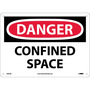 NMC™ 10" X 14" White .04" Aluminum Danger Sign "DANGER CONFINED SPACE"
