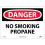 NMC™ 10" X 14" White .05" Plastic Smoking Control Sign "DANGER NO SMOKING PROPANE"