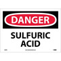 NMC™ 10" X 14" White .0045" Vinyl Chemicals And Hazardous Material Sign "DANGER SULFURIC ACID"