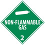 NMC™ 10 3/4" X 10 3/4" White .05" Plastic DOT Placard "NON-FLAMMABLE GAS 2"