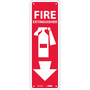 NMC™ 12" X 5" White .05" Plastic Fire Extinguisher Sign "FIRE EXTINGUISHER"
