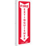 NMC™ 12" X 5" White .05" Plastic Fire Extinguisher Sign "FIRE EXTINGUISHER"