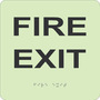 NMC™ 8" X 8" Phosphorescent Gravoply ADA And Office Sign "FIRE EXIT"