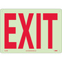NMC™ 10" X 14" White .05" Plastic Admittance And Exit Sign "EXIT"