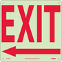 NMC™ 10" X 10" White .05" Plastic Admittance And Exit Sign "EXIT"