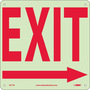 NMC™ 10" X 10" White .05" Plastic Admittance And Exit Sign "EXIT"