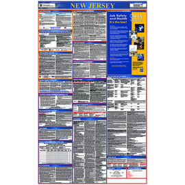 NMC™ 39" X 27" Multi 0.004" Laminated Paper Labor Laws Poster "NEW JERSEY"