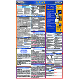 NMC™ 39" X 27" Multi 0.004" Laminated Paper Labor Laws Poster "TEXAS"