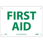 NMC™ 7" X 10" White .05" Plastic First Aid Sign "FIRST AID"