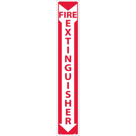 NMC™ 24" X 4" White .0045" Vinyl Fire Extinguisher Sign "FIRE EXTINGUISHER"