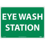 NMC™ 10" X 14" White .05" Plastic Eye Wash Sign "EYE WASH STATION"