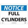 NMC™ 10" X 14" White .04" Aluminum Cylinder Sign "NOTICE FULL CYLINDERS"