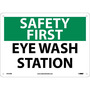 NMC™ 10" X 14" White .05" Plastic Eye Wash Sign "EYE WASH STATION"